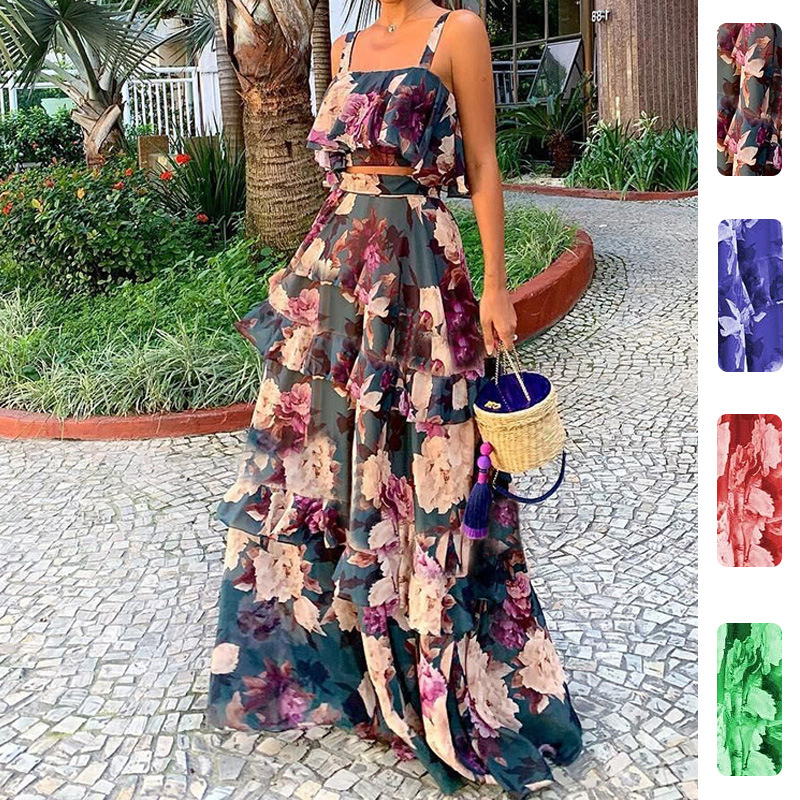 Summer Clothing Bundle - Women's Two Piece Outfits Floral Print