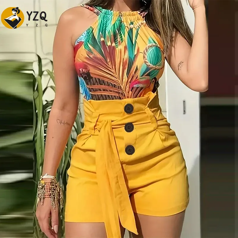 Summer Clothing Zara - Y2K Solid Button Front Shorts Tie