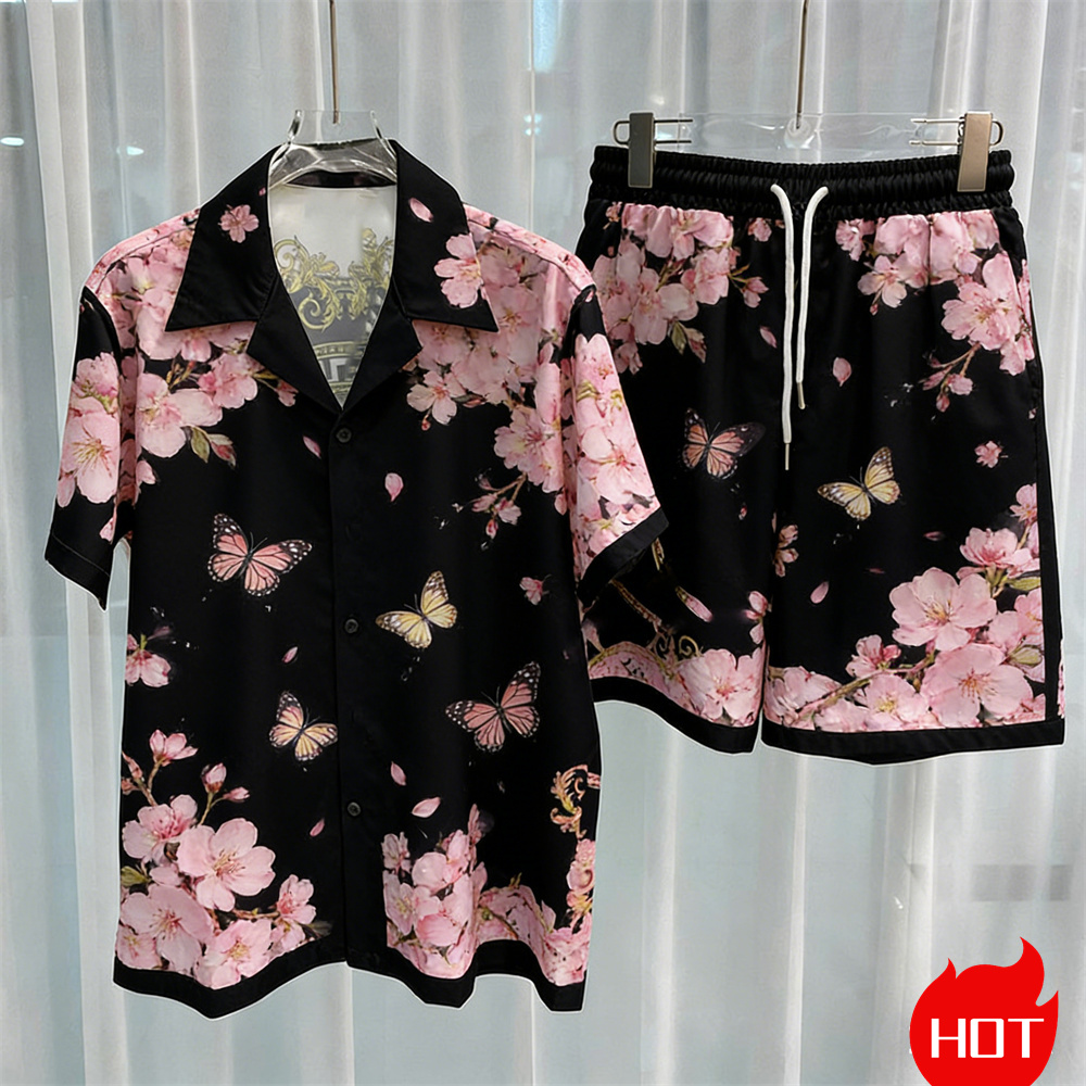 Summer Clothing Haul - Digital printed men's set fashion two-piece