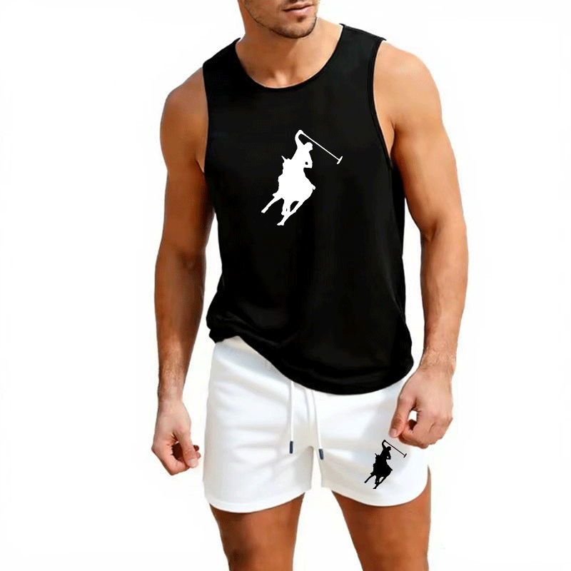 Summer Clothing - European Men Summer Vest and Shorts