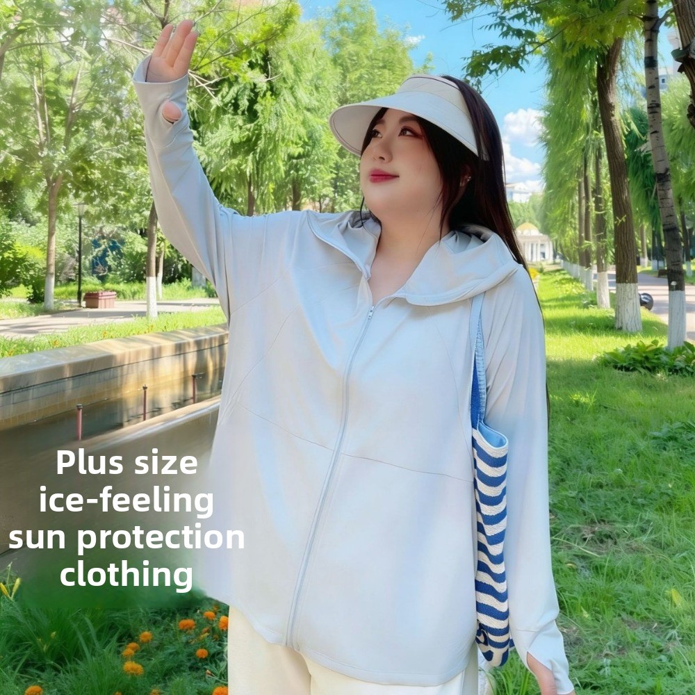 Summer Uv Clothing - Fat Mm New Plus Size Ice