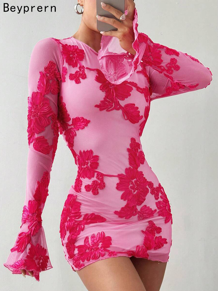Summer Clothing Zara - Beyprern Glam Backless Rose Pink Floral
