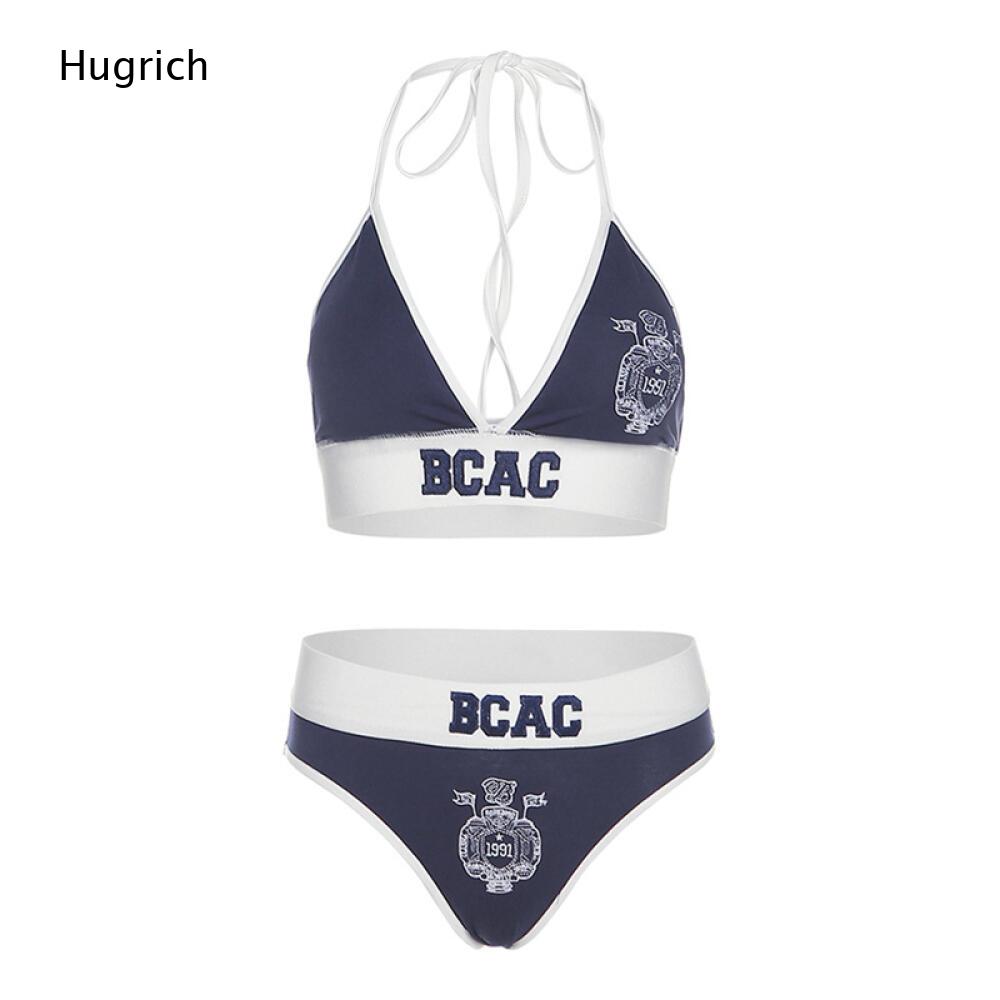 Halter Neck Top - Ladies Collegiate Style Two Piece Swimwear