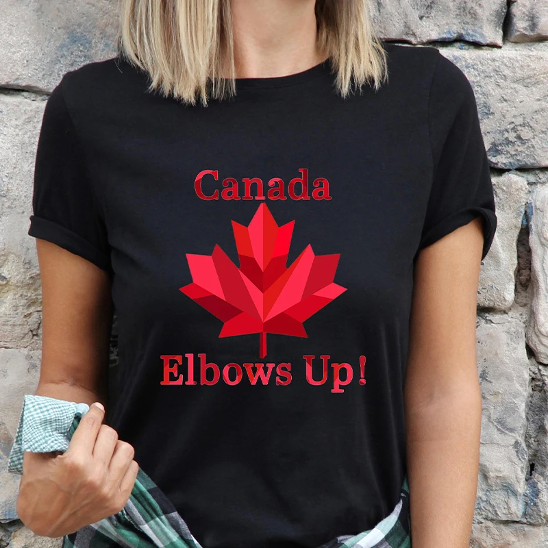 Summer Clothing Women Canada - Elbows Up Canada Women T-shirt Funny