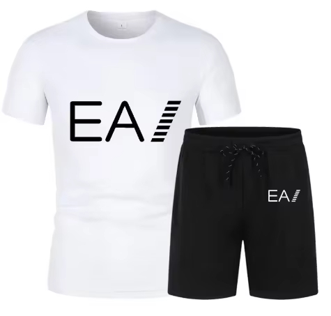 Summer Clothing Haul - Men's Trend Print Breathable 2-Piece Set,