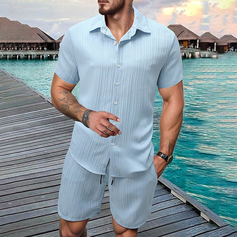 Summer Clothing Haul - 2026 New Men Vertical Wrinkle Lapel