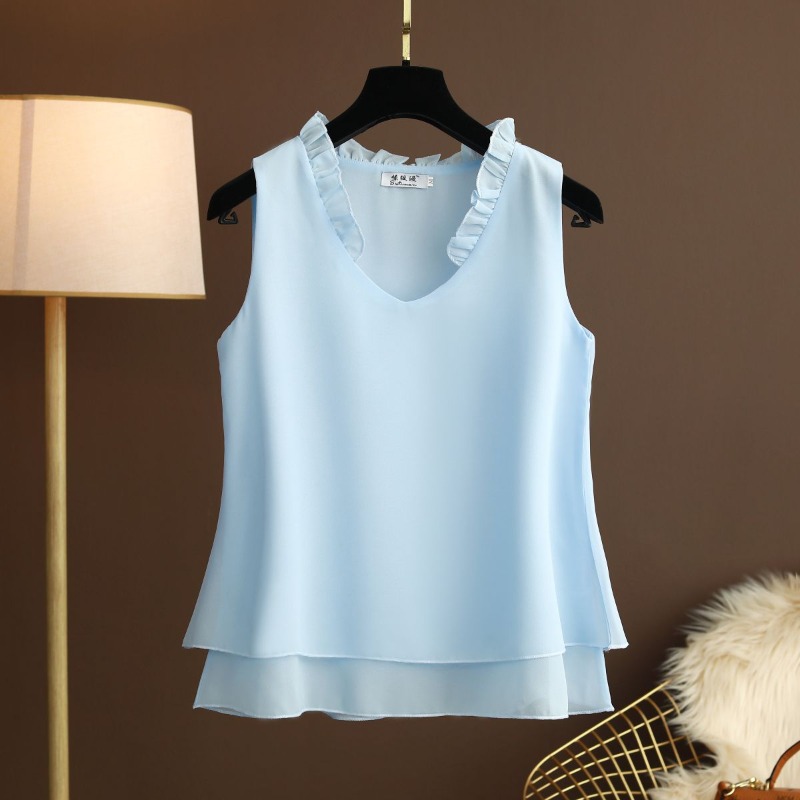 Halter Neck Top - Plus Size Halter Chiffon Top Sleeveless