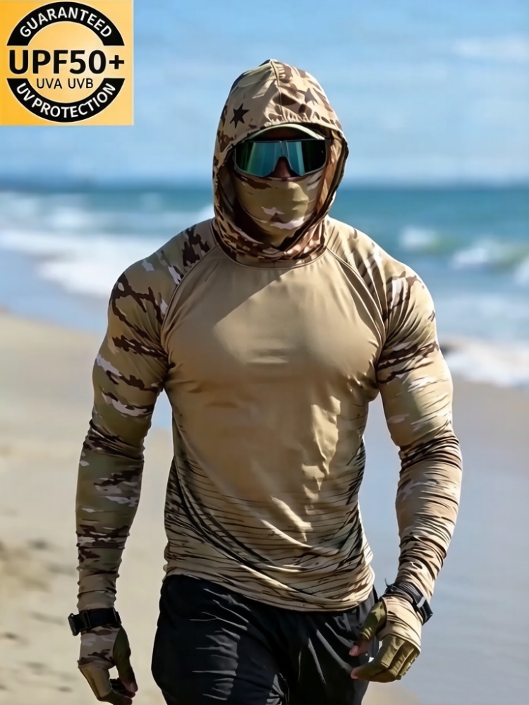 Summer Clothing For A Beach - Men Tactical Camouflage Print Sun Protection