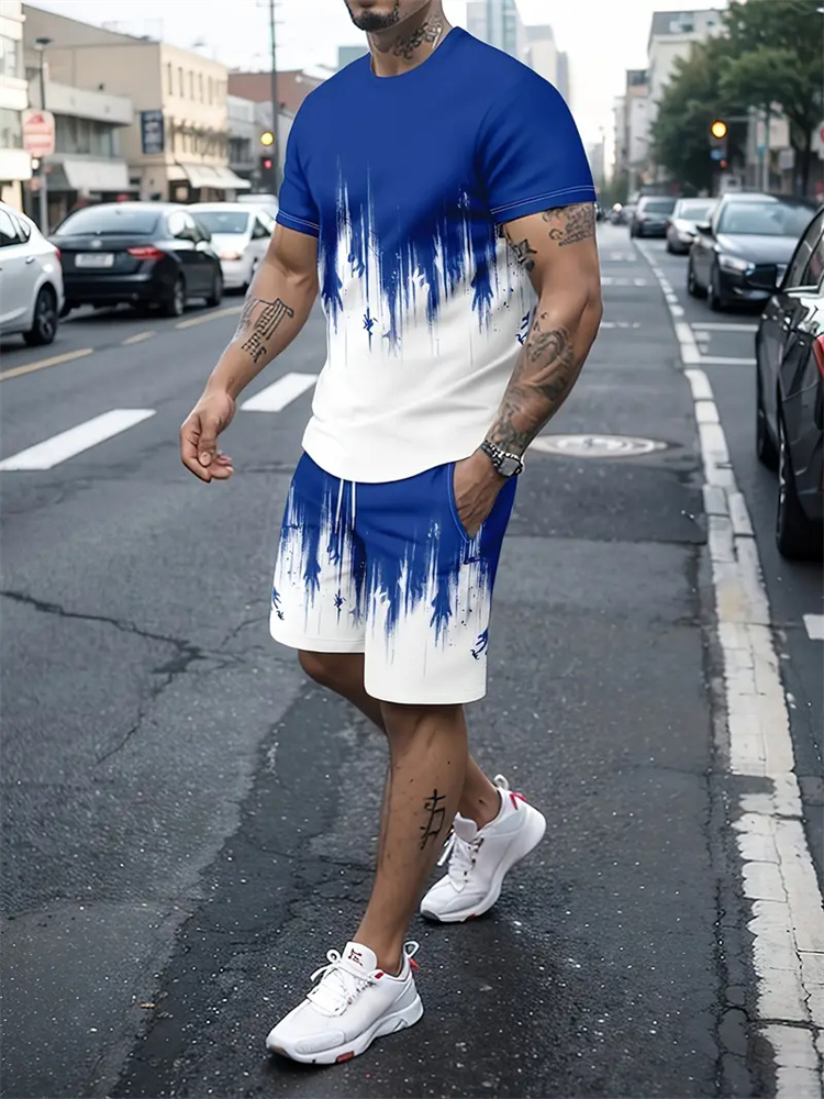 Men Women Gradient Texture T-s - Summer Clothing Styles Men 评论和价格