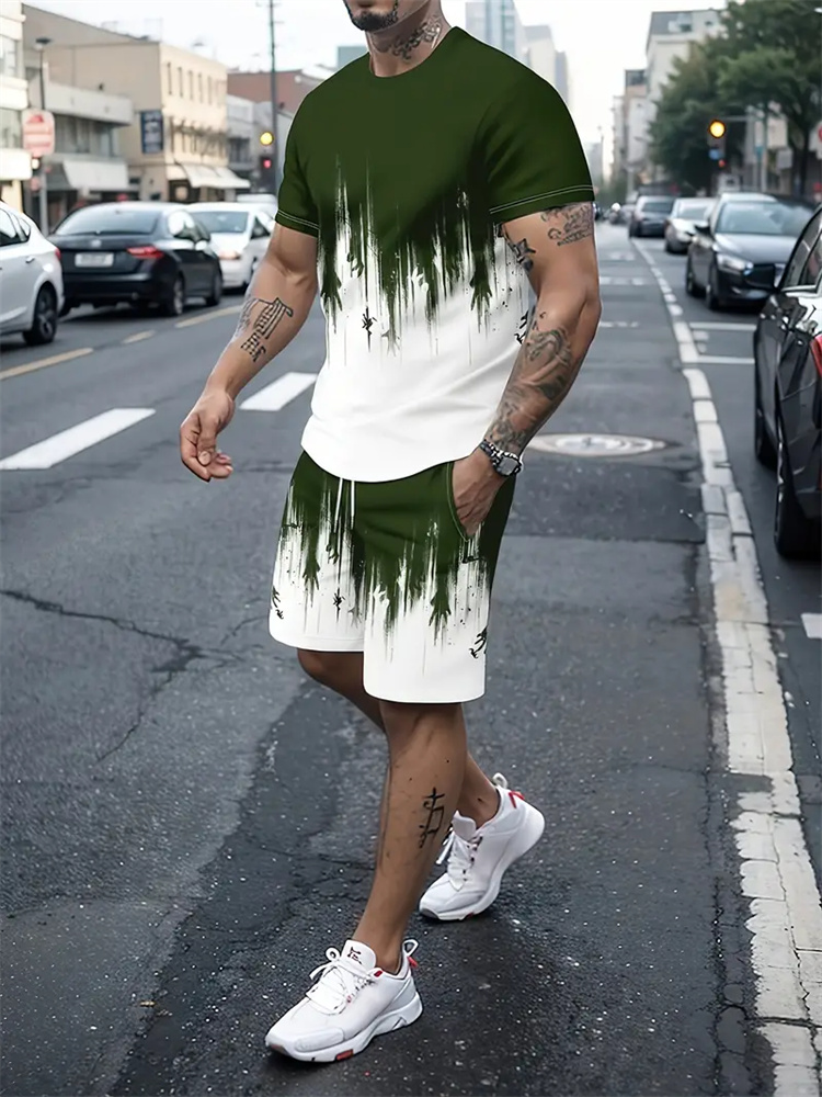 Men Women Gradient Texture T-s - Summer Clothing Styles Men 评论和价格