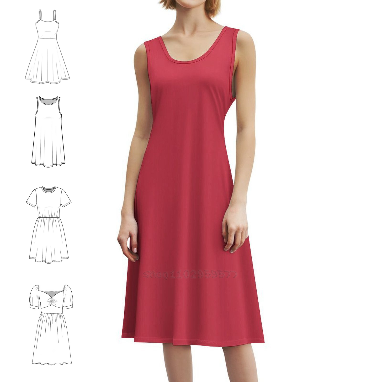 Paprika Floral Smock Dress For - Summer Clothing Colors 评论和价格