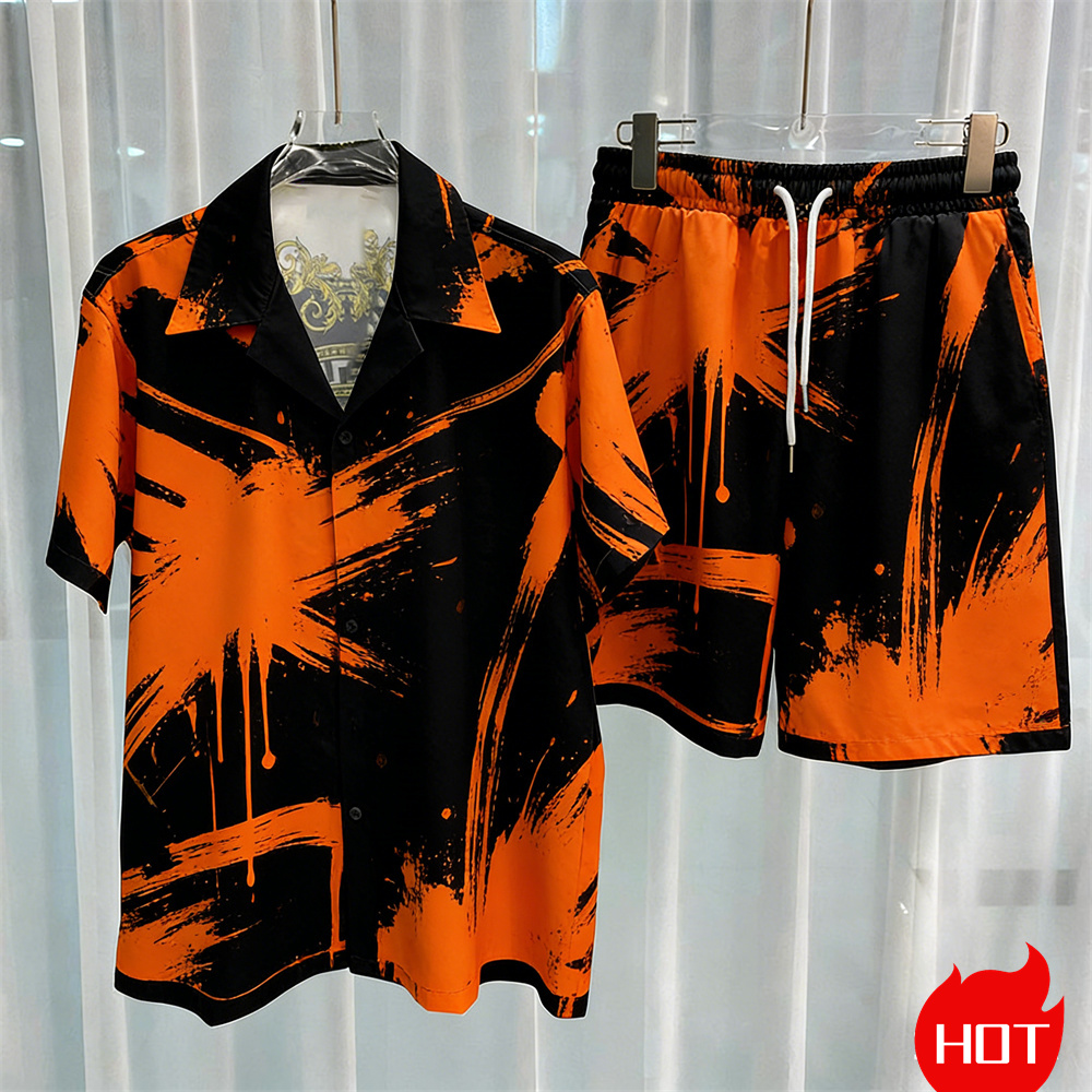 Digital printed men's set fash - Summer Clothing Haul 评论和价格