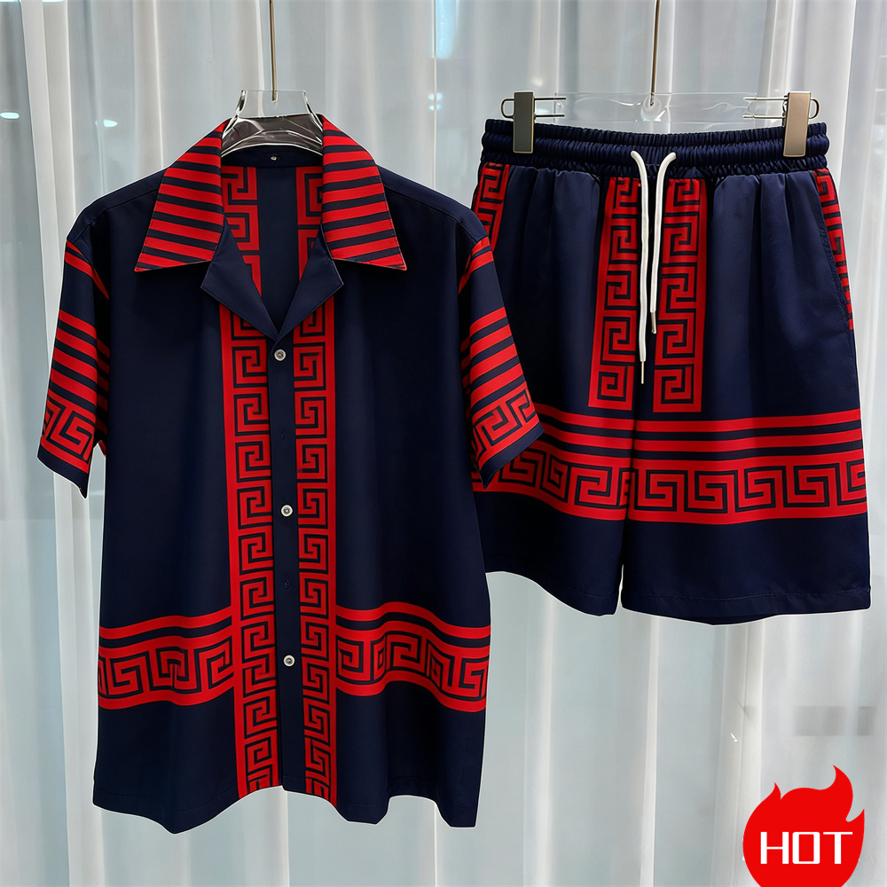 Digital printed men's set fash - Summer Clothing Haul 评论和价格