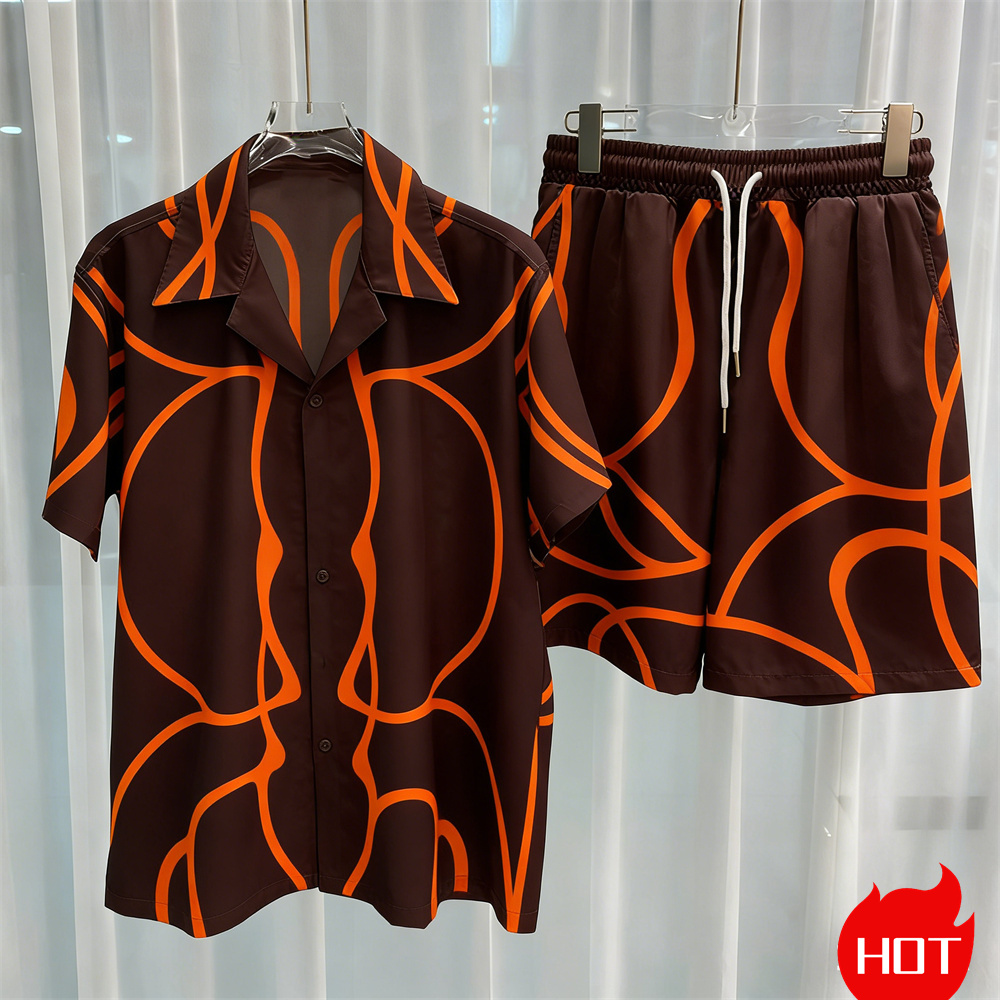 Digital printed men's set fash - Summer Clothing Haul 评论和价格