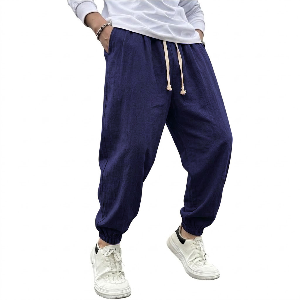 Mens Cotton Linen Harem Trouse - Summer Hiking Clothing 评论和价格