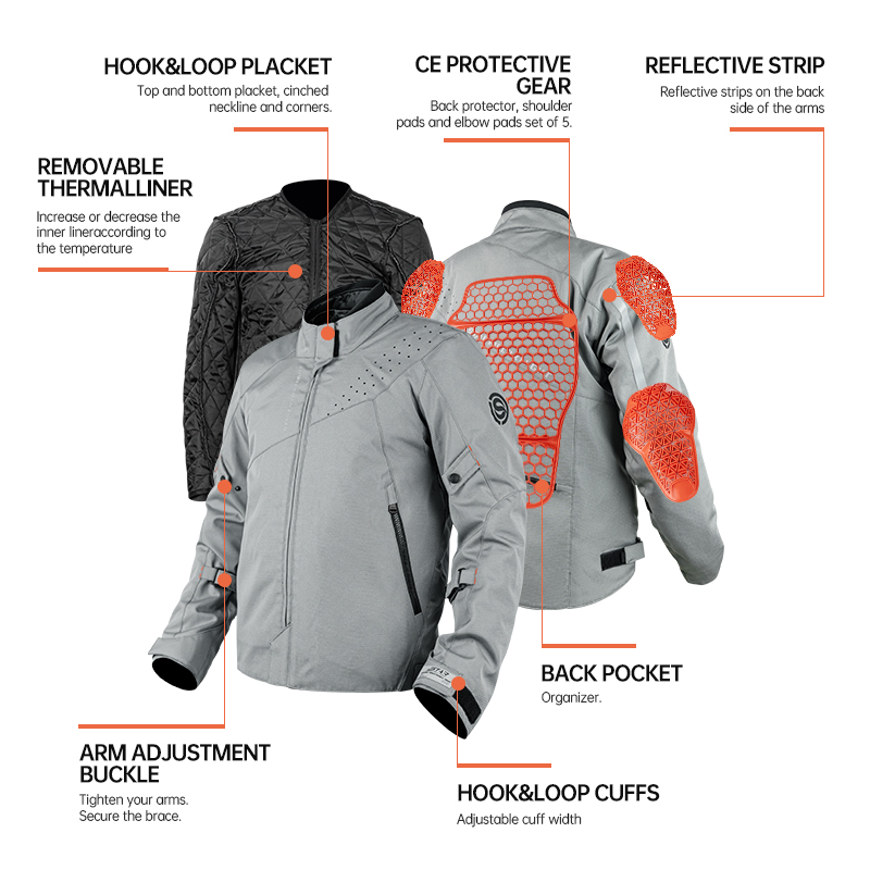 SFK Grey Motorcycle Riding Clo - Summer Knights Clothing 评论和价格