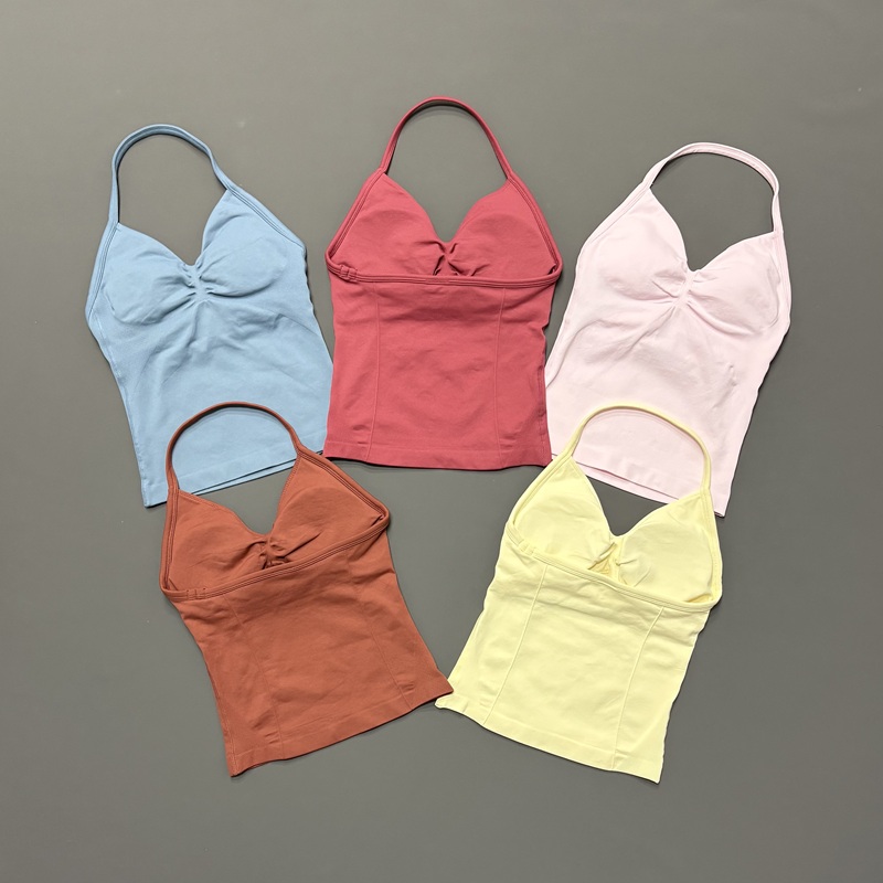 Gym Women Sports Tank Top Seam - Halter Neck Top 评论和价格