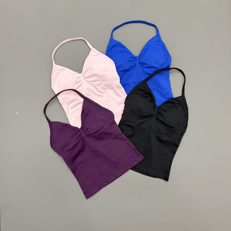 Gym Women Sports Tank Top Seam - Halter Neck Top 评论和价格