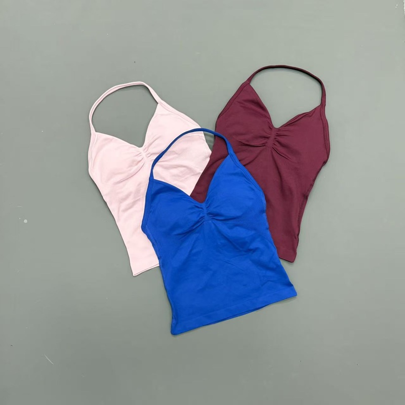 Gym Women Sports Tank Top Seam - Halter Neck Top 评论和价格