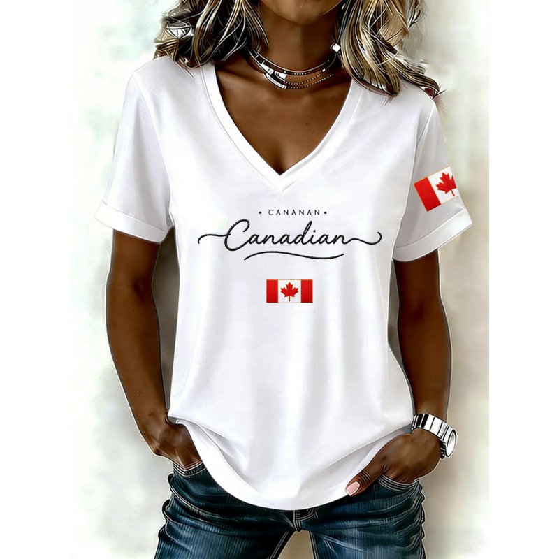 Canada National Flag Print Wom - Summer Clothing Women Canada 评论和价格