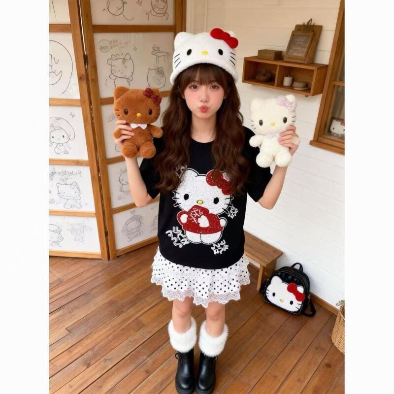 Cute Short-Sleeved Hello Kitty - Summer Clothing 评论和价格