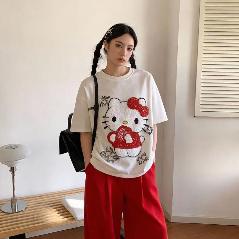 Cute Short-Sleeved Hello Kitty - Summer Clothing 评论和价格
