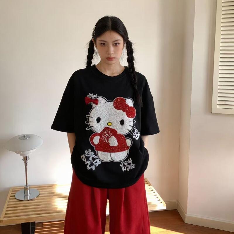 Cute Short-Sleeved Hello Kitty - Summer Clothing 评论和价格
