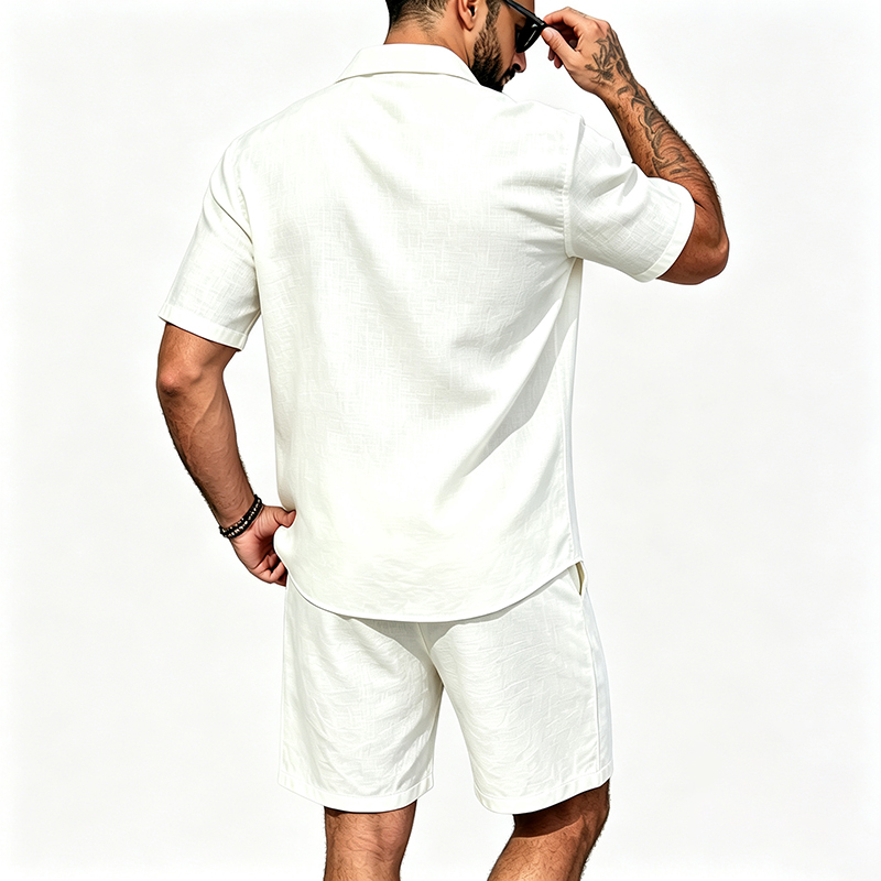 Men Linen Two Piece Outfit Sho - Summer Clothing Haul 评论和价格