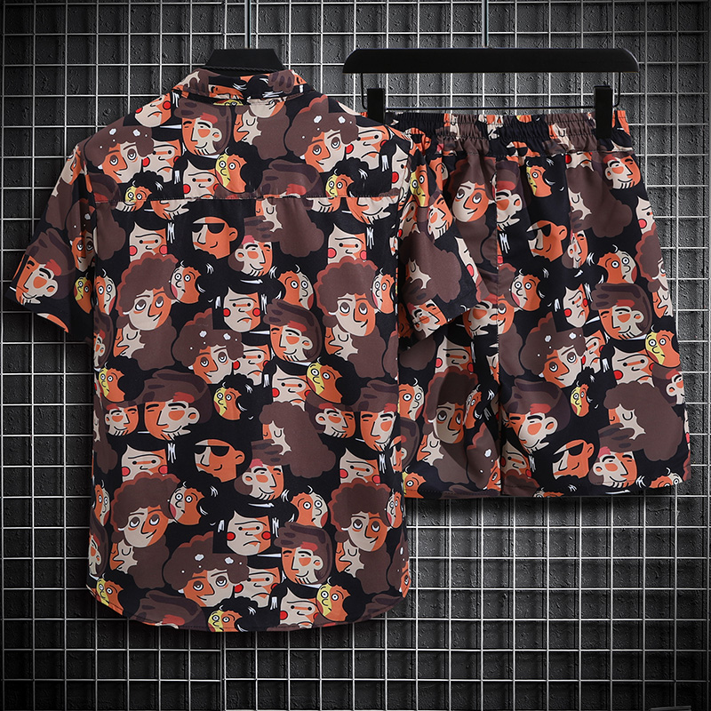 Men's Summer Casual Set Short  - Summer Clothing For A Beach 评论和价格