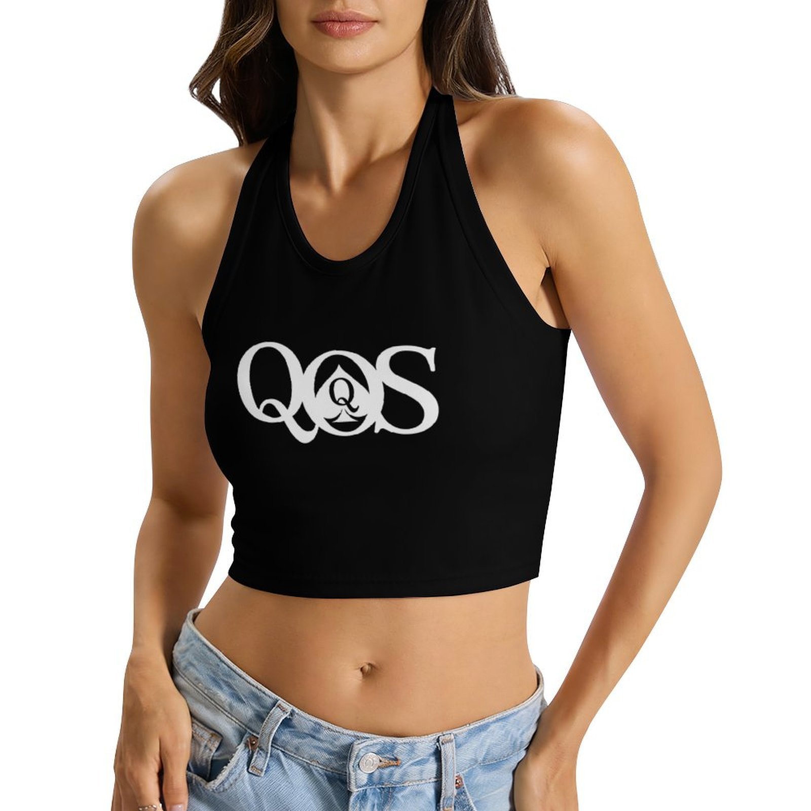 Women's QOS Print Tie Halter T - Halter Neck Top 评论和价格