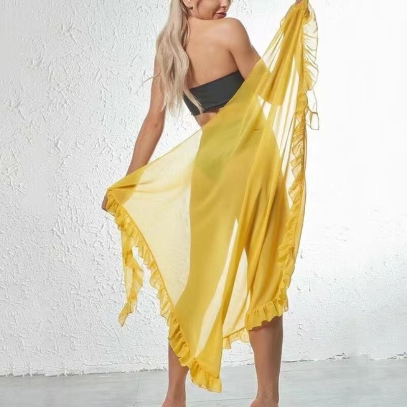 5 Colors Ruffle Sarong for Wom - Summer Clothing Colors 评论和价格
