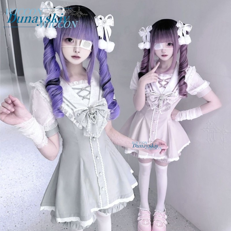Sailor Collar Dress Set Lace B - Summer Clothing Colors 评论和价格
