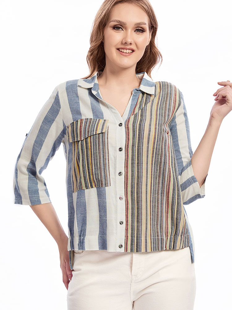 Womens plus size woven lapel s - Summer Clothing Colors 评论和价格