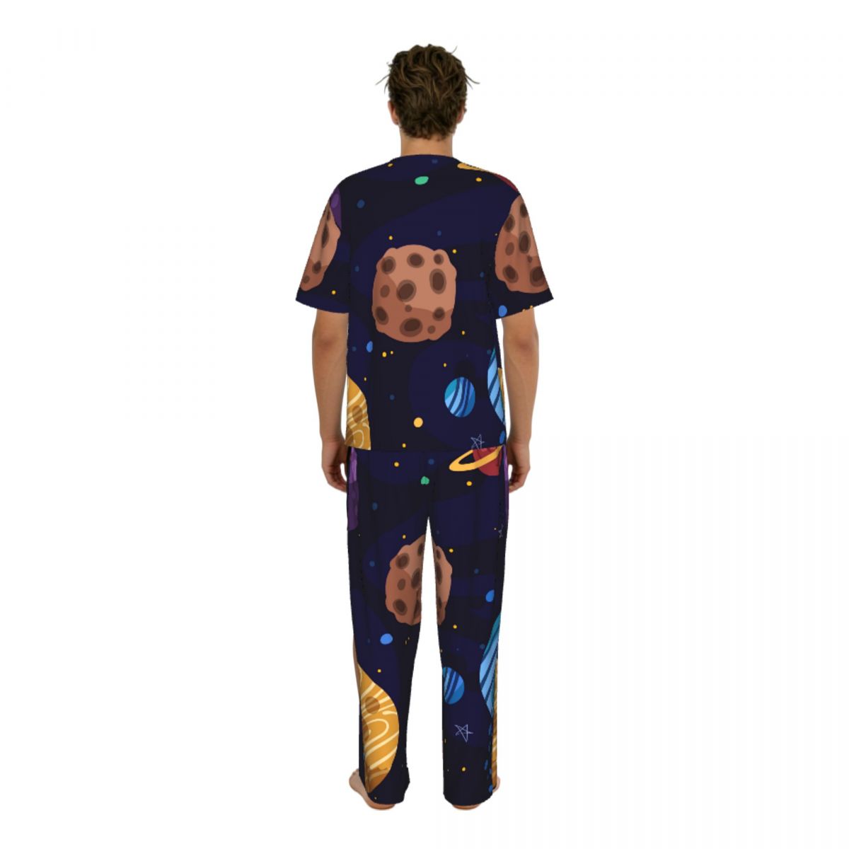 Men Pajamas Suit Short Sleeved - Summer Clothing Cartoon 评论和价格