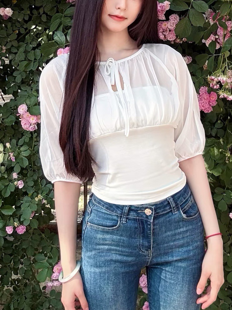 Mulberry Silk-Paneled Top with - Summer Clothing 评论和价格