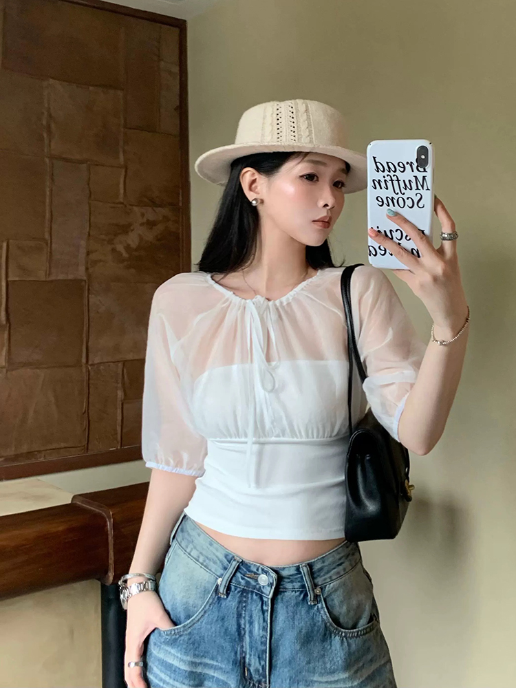 Mulberry Silk-Paneled Top with - Summer Clothing 评论和价格