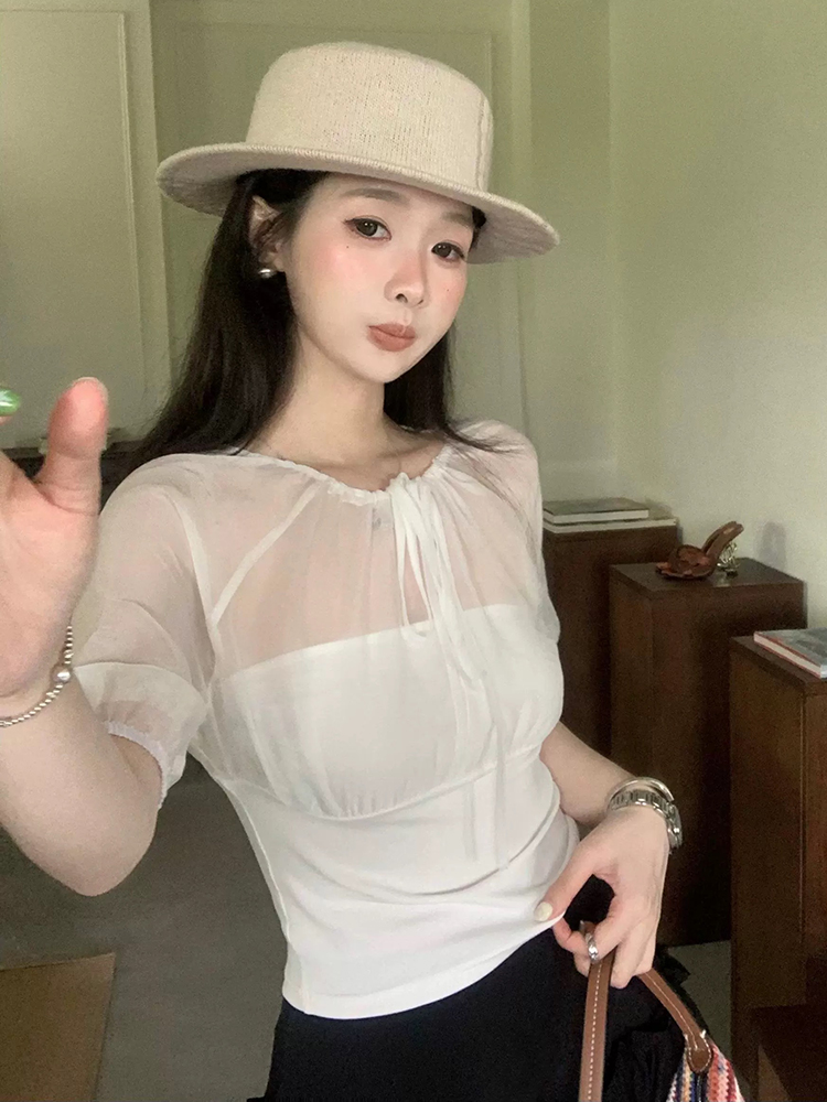 Mulberry Silk-Paneled Top with - Summer Clothing 评论和价格