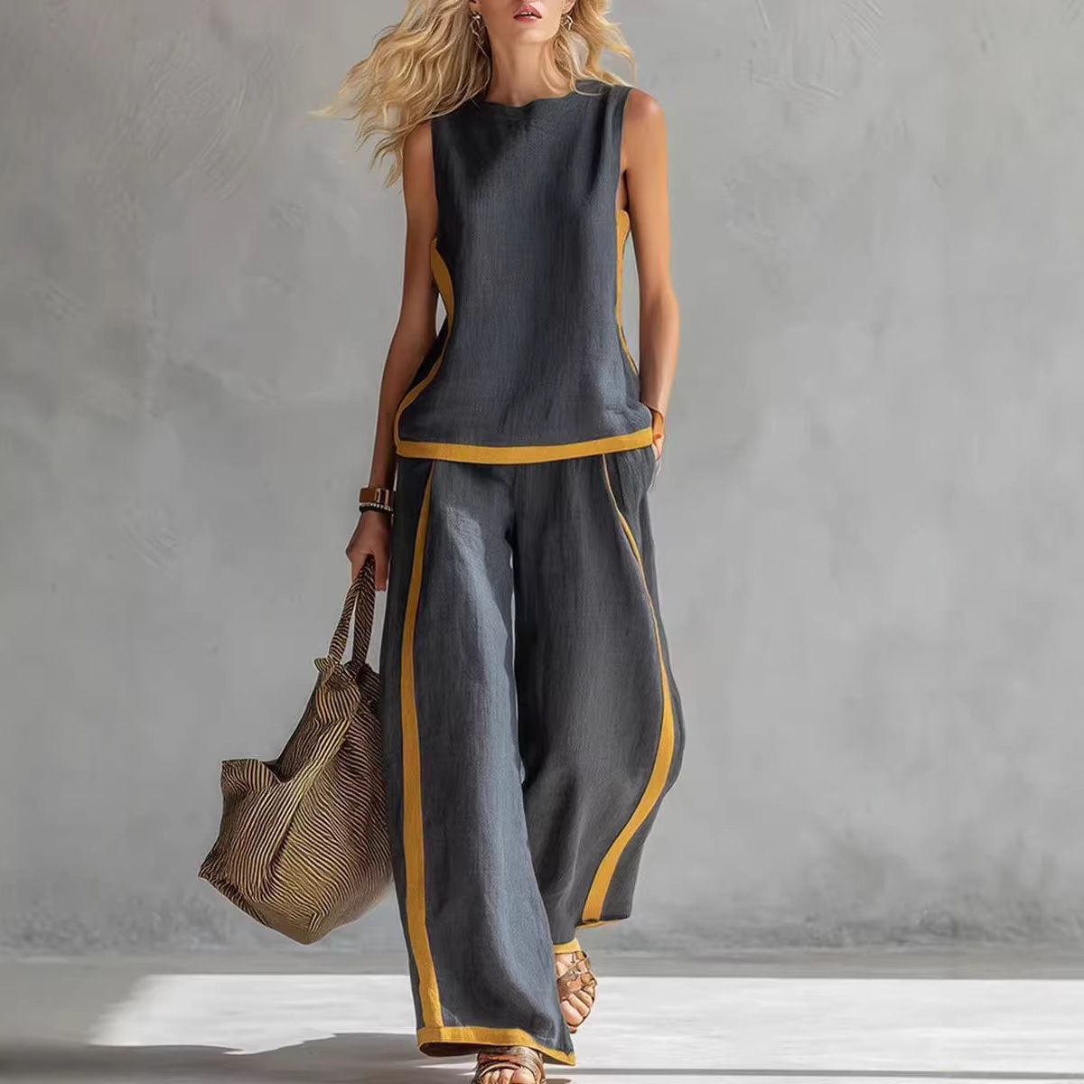 Women Linen 2 Piece Sets Color - Summer Linen Clothing For Women 评论和价格