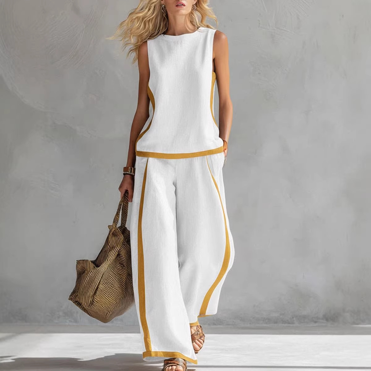 Women Linen 2 Piece Sets Color - Summer Linen Clothing For Women 评论和价格