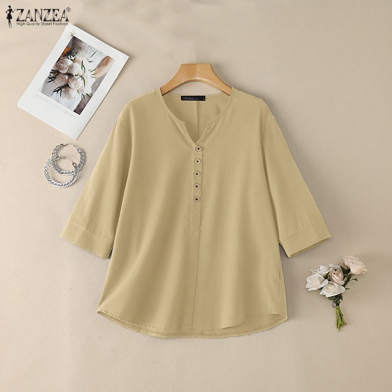 Woman Casual Cotton Linen Blou - Summer Linen Clothing For Women 评论和价格