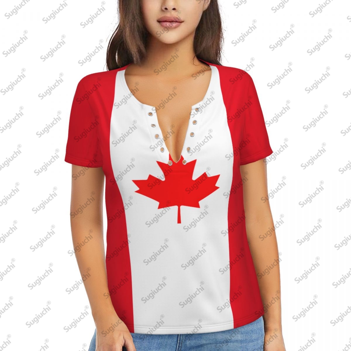 2025 Canada Flag Sexy Deep V N - Summer Clothing Women Canada 评论和价格