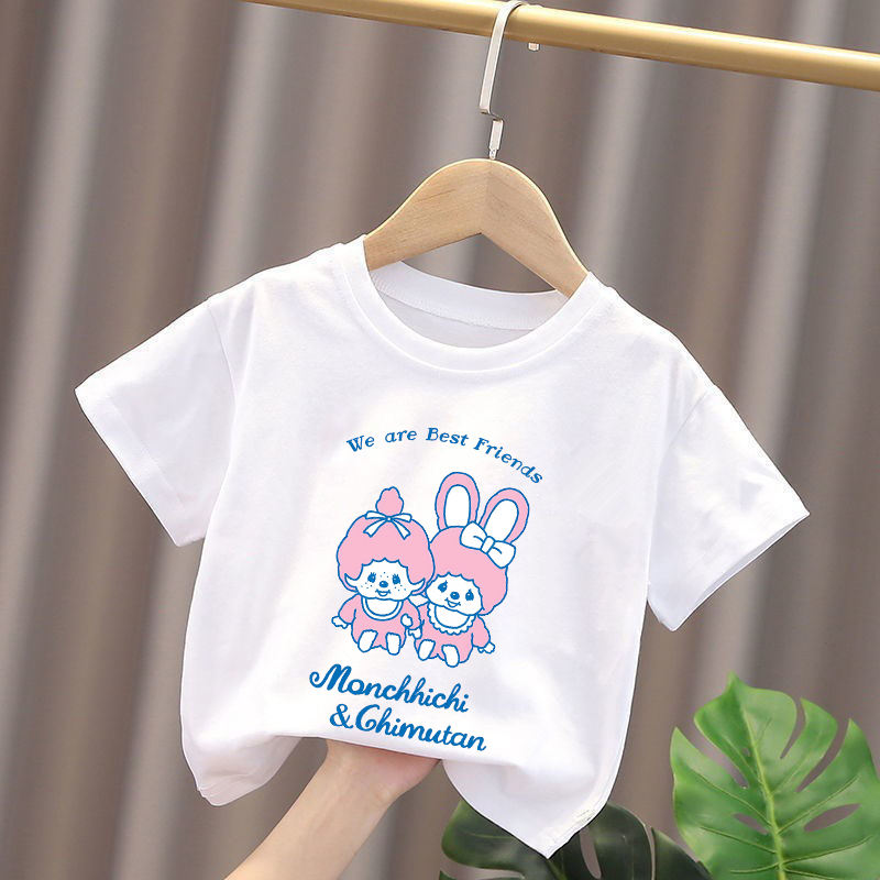 Monchhichi Kids T-shirts Anime - Summer Clothing Kids Boys 评论和价格