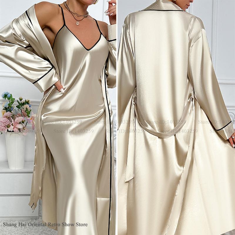 Sexy Long Twinset Robe Set Che - Summer House Clothing 评论和价格