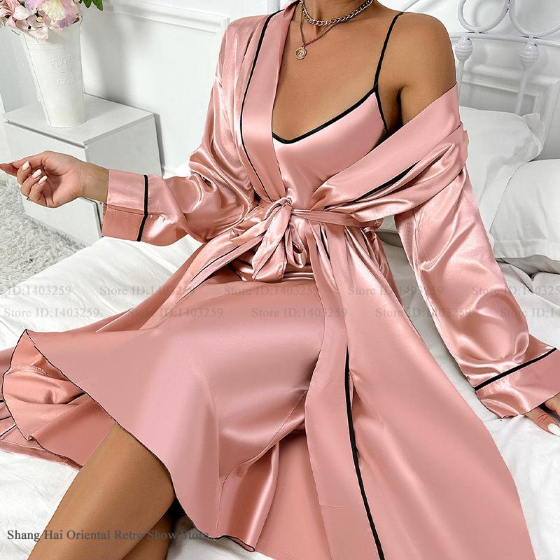 Sexy Long Twinset Robe Set Che - Summer House Clothing 评论和价格