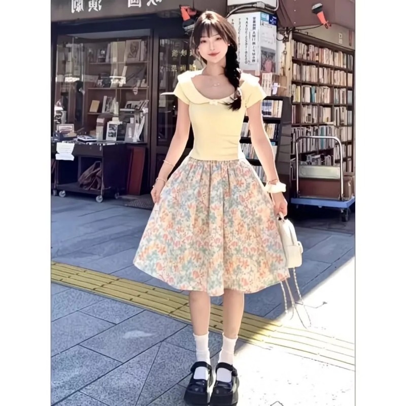 Japan Korean Women Sweet Slim  - Summer Clothing Japan 评论和价格
