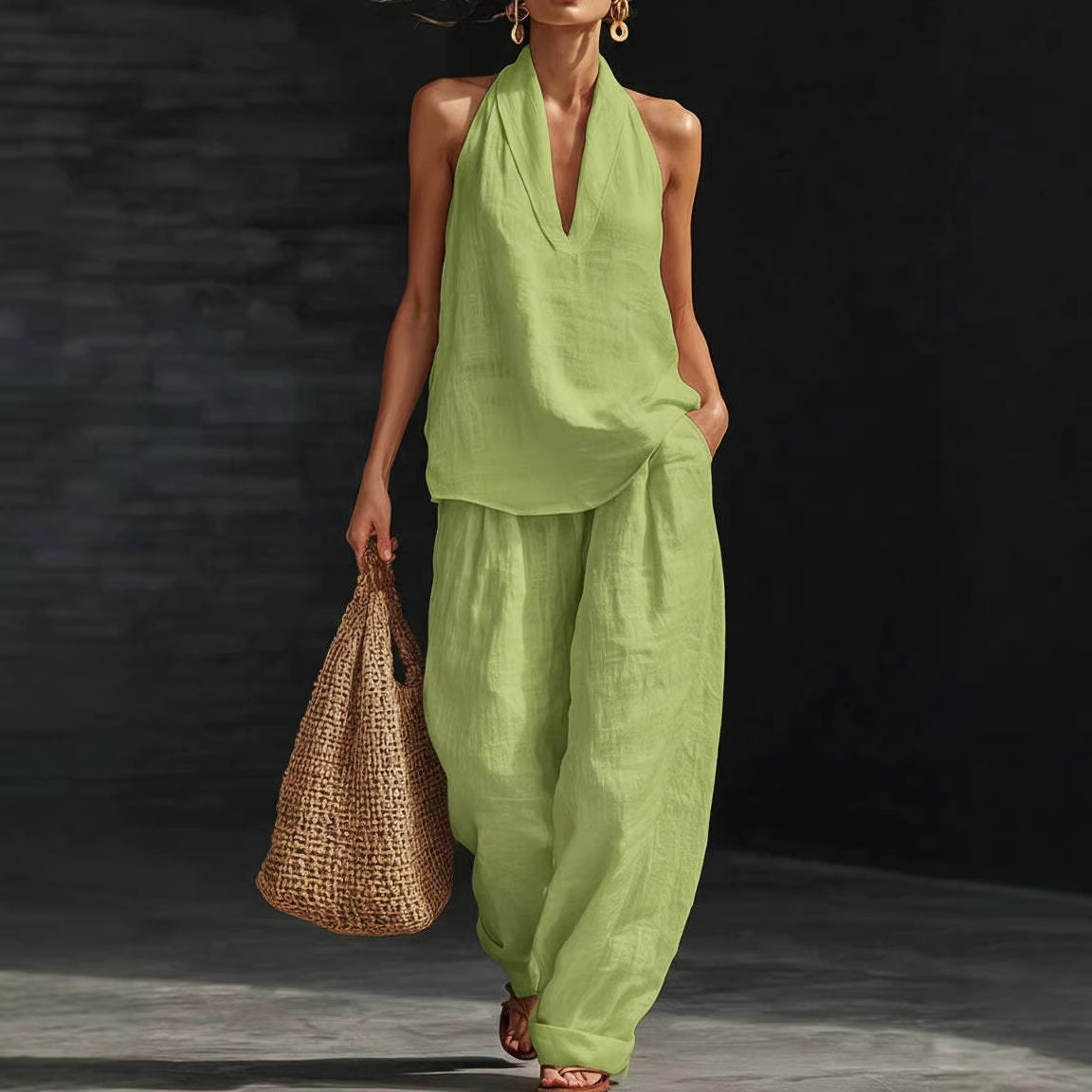 Summer Retro Solid Cotton Line - Summer Linen Clothing For Women 评论和价格