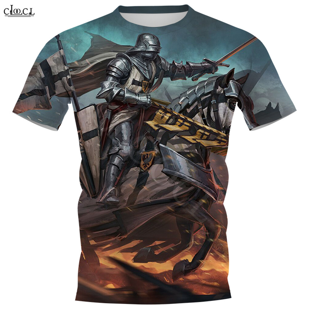 HX Knights Templar T-shirts 3D - Summer Knights Clothing 评论和价格
