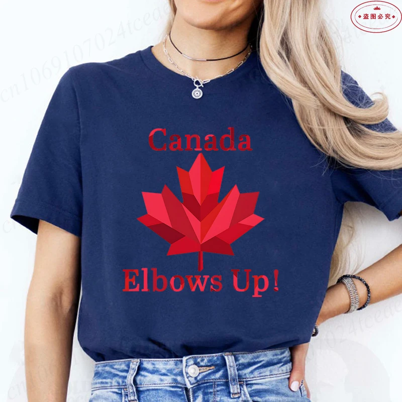 Elbows Up Canada Women T-shirt - Summer Clothing Women Canada 评论和价格