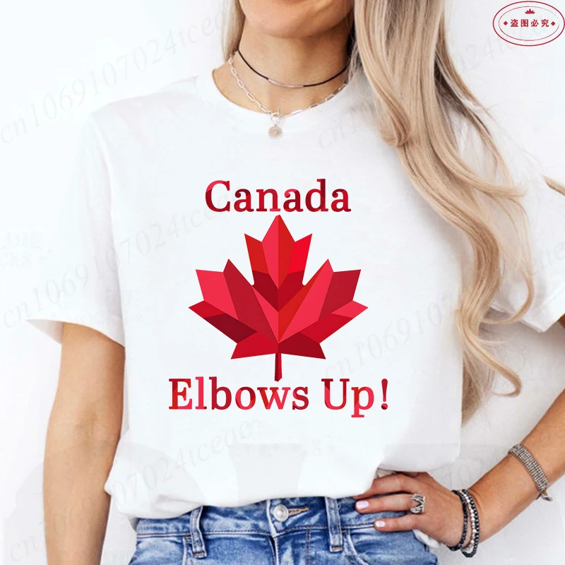 Elbows Up Canada Women T-shirt - Summer Clothing Women Canada 评论和价格