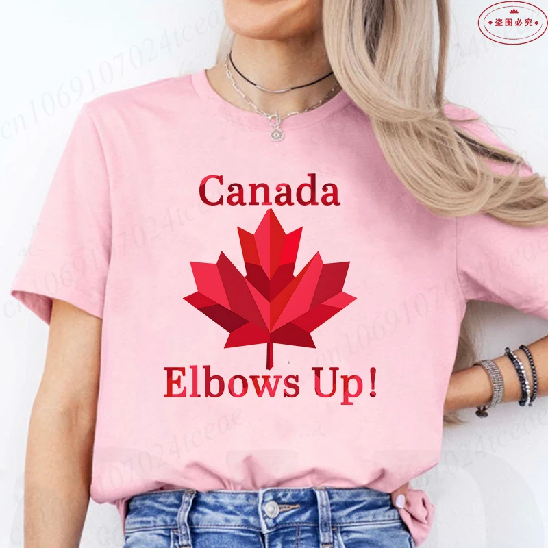 Elbows Up Canada Women T-shirt - Summer Clothing Women Canada 评论和价格